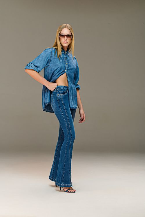 Camisa Jeans Feminina Patogê CA38231