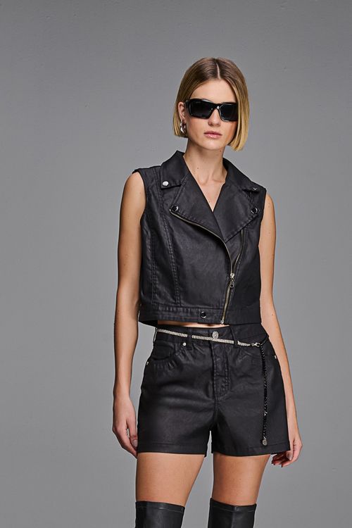 Colete Jeans Resinado Feminino Patogê CO38623
