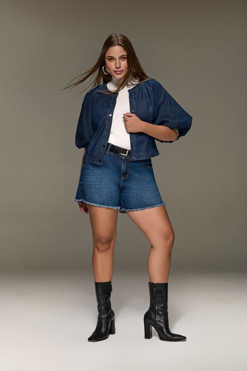 Bermuda New Boyfriend Jeans Feminina Curvy Patogê BE38756