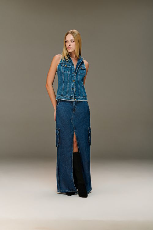 Saia Longa Jeans Patogê SA38880
