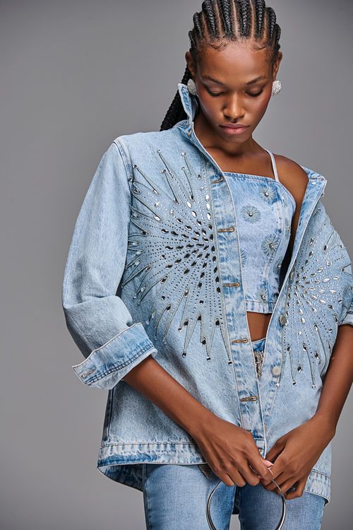 Jaqueta Jeans Boyfriend Feminina Patogê JQ38608