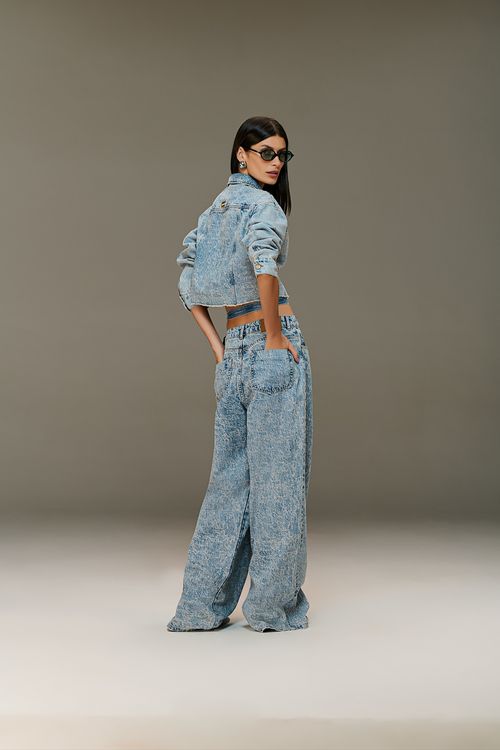 Calça Jeans Wide Leg Large Feminina CL38803
