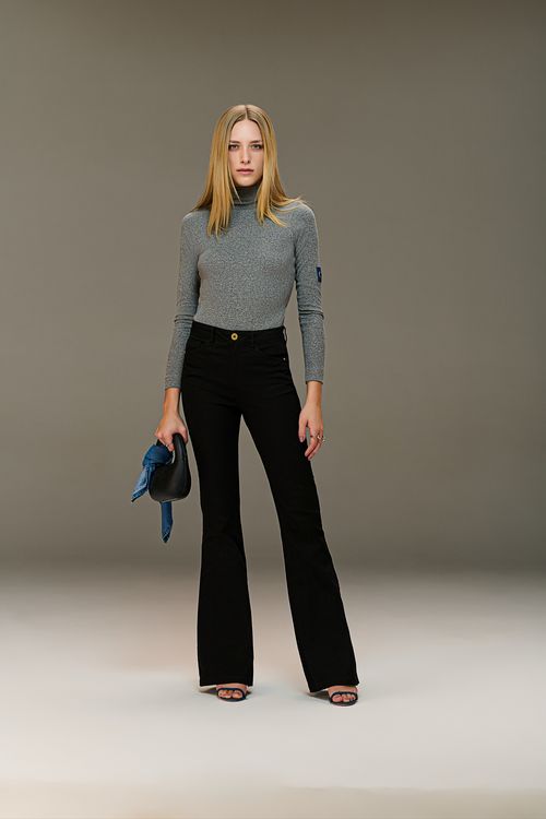 Calça Jeans Flare Feminina Patogê Cintura Alta (G4) CL90025