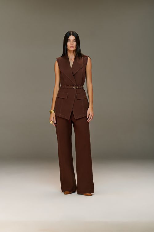 Calça Sarja Wide Leg Feminina Patogê CL38909