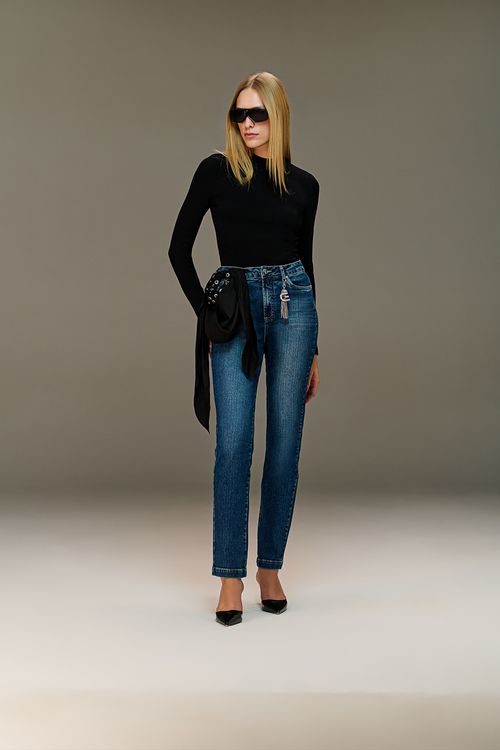 Calça Jeans Reta Feminina Patogê Cintura Alta (G4) CL38877
