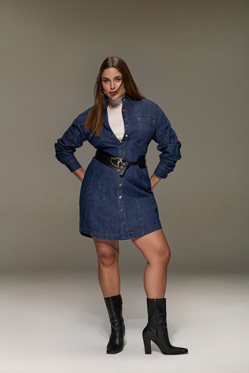 Chemise Jeans Feminina Curvy Patogê VE38931