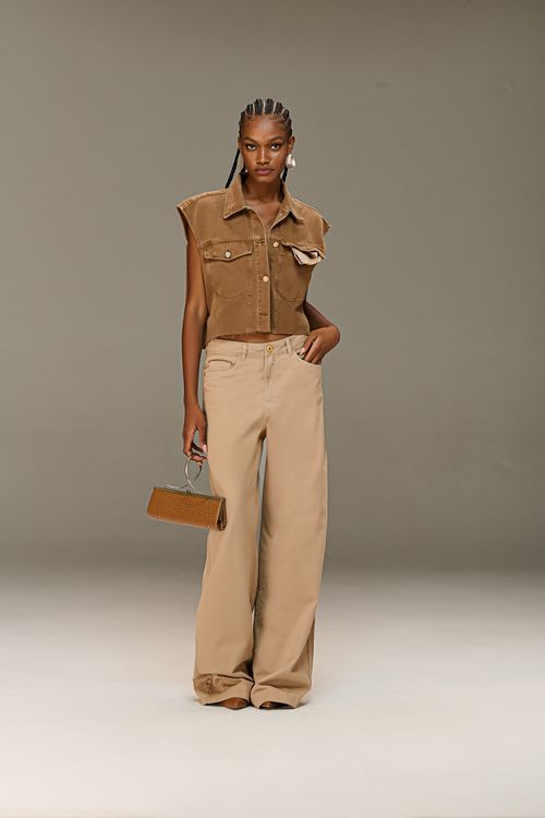 Calça Sarja Wide Leg Feminina Patogê CL90030