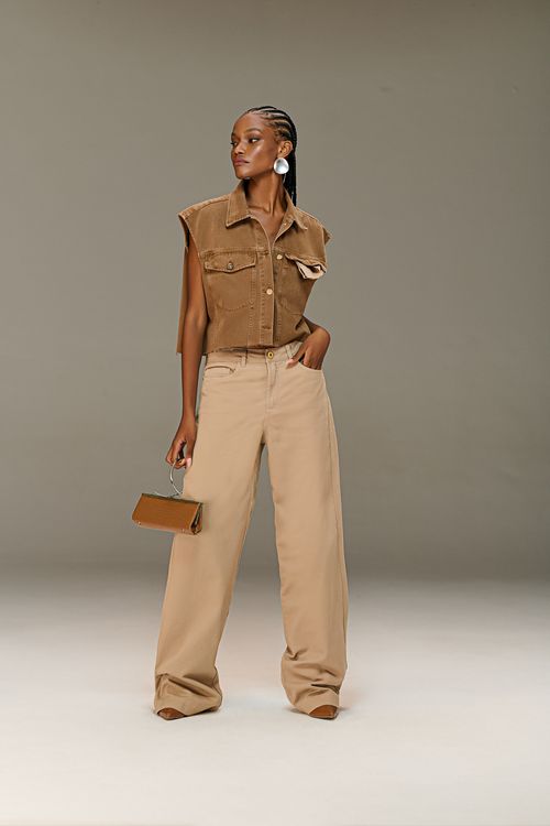 Calça Sarja Wide Leg Feminina Patogê CL90030