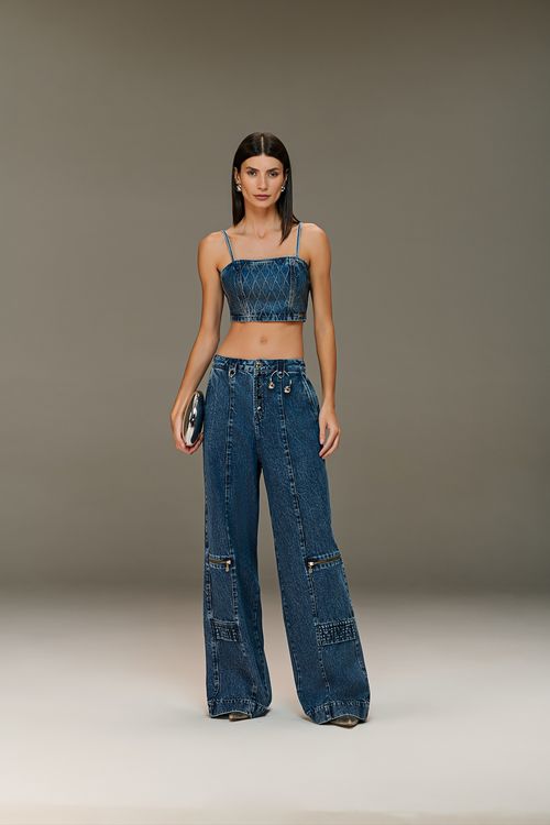 Calça Jeans Wide Leg Over Feminina Patogê CL38804
