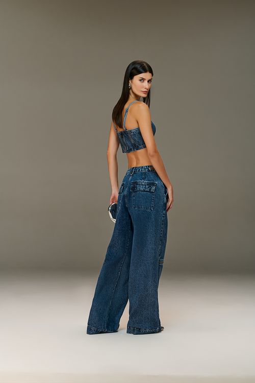 Calça Jeans Wide Leg Over Feminina Patogê CL38804
