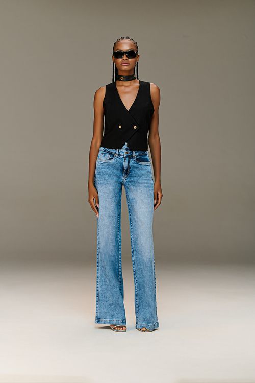 Calça Jeans Wide Leg Feminina Patogê CL38865