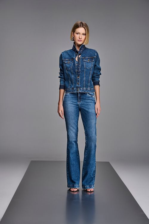 Calça Jeans Flare Feminina Patogê Cintura Média (G3) CL90033
