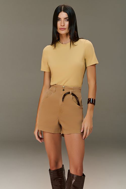 Short Sarja Clochard Feminino Cintura Alta (G4) SH38887