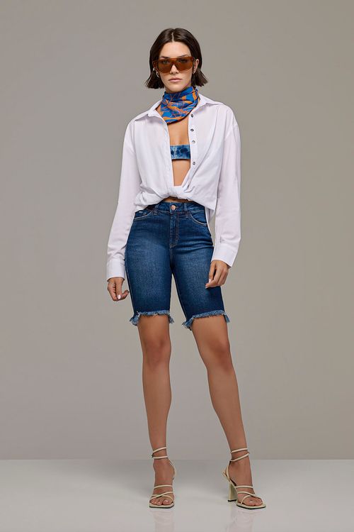 Bermuda Jeans Ciclista Feminina Patogê BE38433