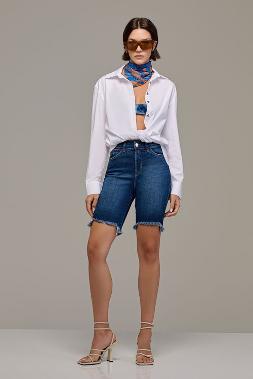 Bermuda Jeans Ciclista Feminina Patogê BE38433