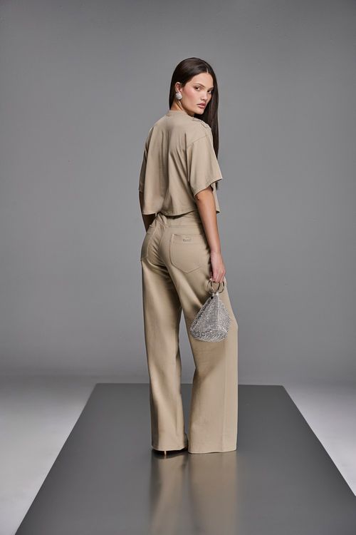 Calça Wide Leg Moletom Feminina Patogê Cl38704