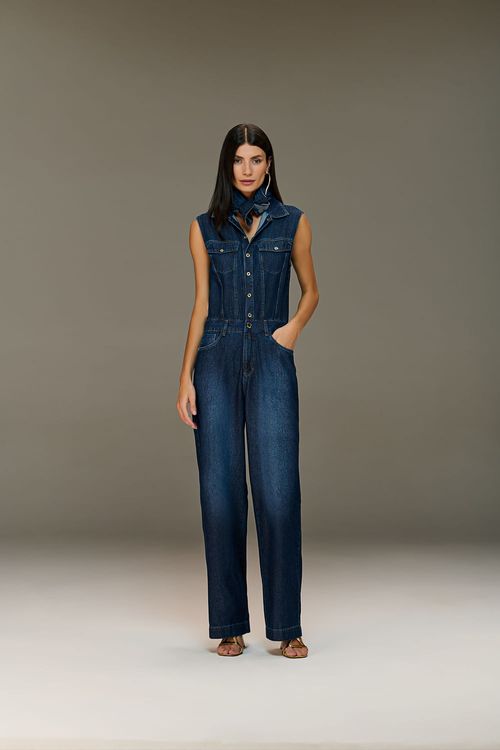 Macacão Jeans Feminino Patogê MC38925