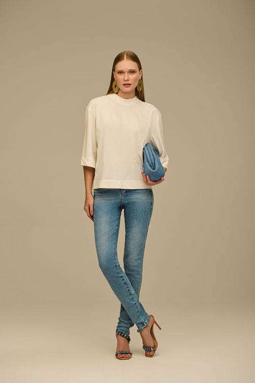 Calça Jeans Skinny Feminina Patogê Cintura Média (G3) CL39104