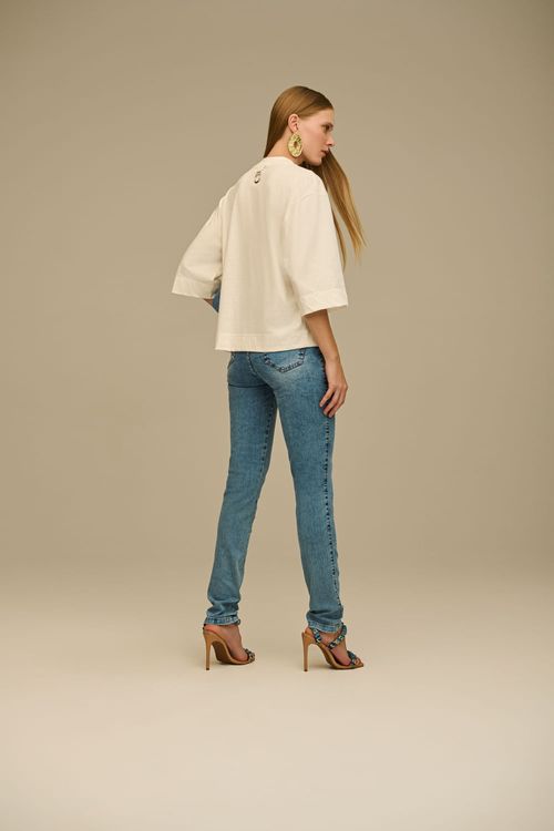 Calça Jeans Skinny Feminina Patogê Cintura Média (G3) CL39104