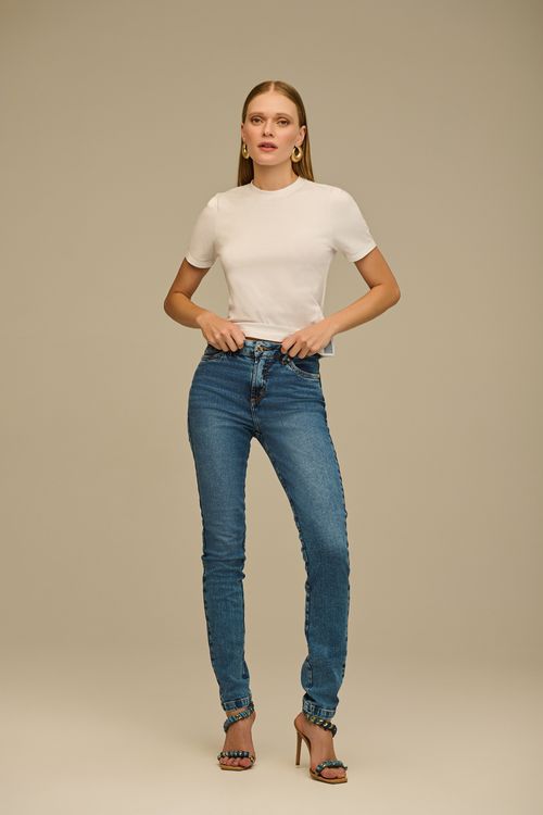Calça Jeans Skinny Feminina Patogê Cintura Alta (G4) CL39109