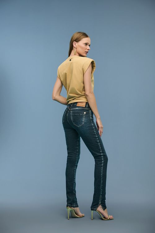 Calça Jeans Skinny Feminina Patogê Cintura Média (G3) CL39393