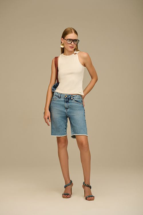 Bermuda Jeans Ciclista Feminina Patogê BE39156