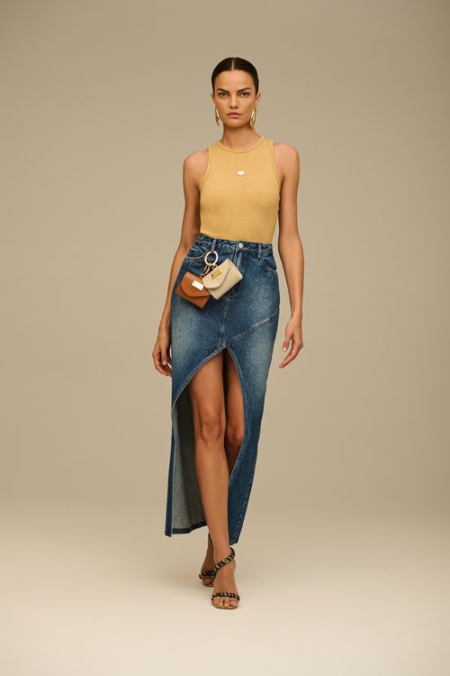 Saia Longa Jeans Feminina Patogê SA39111