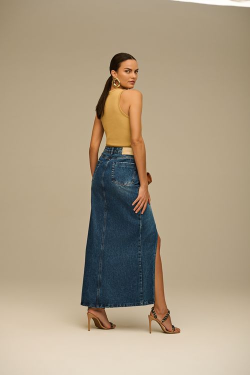 Saia Longa Jeans Feminina Patogê SA39111