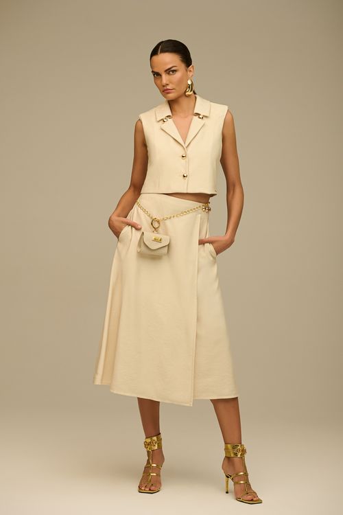 Saia Midi Viscose Feminina Patogê SA39128