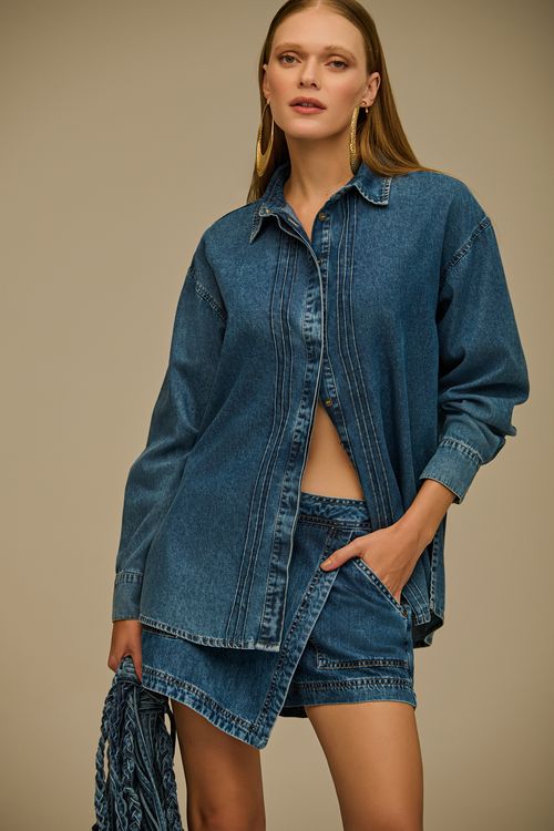 Camisa Jeans Feminina Patogê CA39121