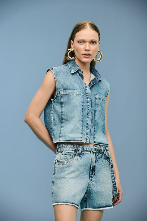 Camisa Jeans Feminina Patogê CA39100