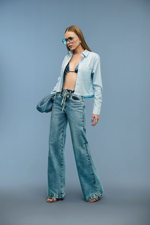 Calça Jeans Wide Leg Feminina Patogê CL39101