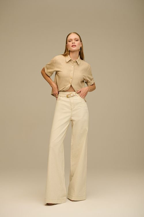 Calça Pantalona Feminina Com Cinto Patogê CL39170