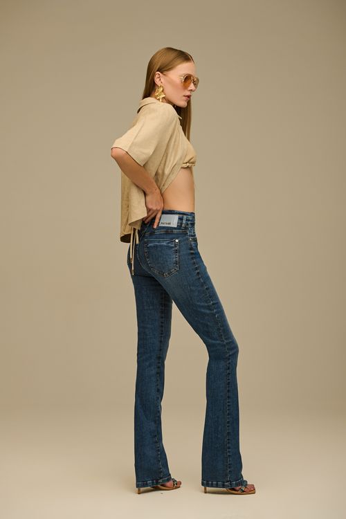 Calça Jeans Boot Cut Feminina Patogê Cintura Alta (G4) CL39189