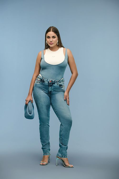 Calça Jeans Skinny Curvy Feminina Patogê Cintura Média (G3) CL39255