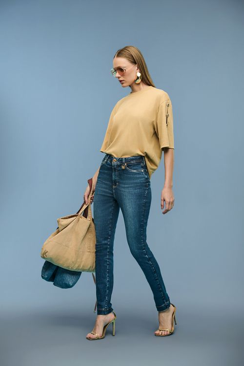 Calça Jeans Skinny Feminina Patogê Cintura Alta (G5) CL39386