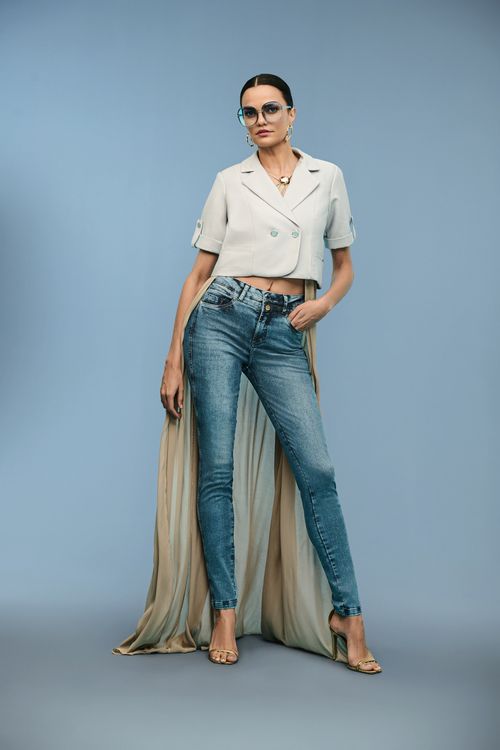 Calça Jeans Skinny Feminina Patogê Cintura Alta (G4) CL39293