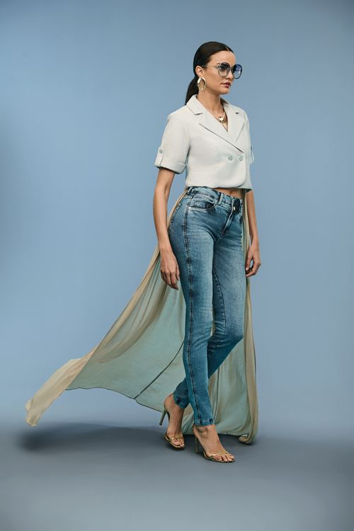 Calça Jeans Skinny Feminina Patogê Cintura Alta (G4) CL39293