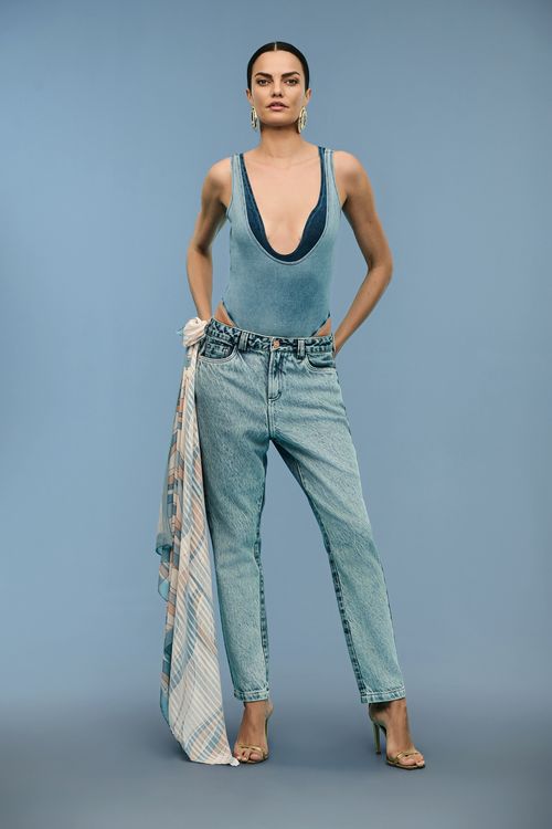 Calça Jeans Reta Over Feminina Patogê CL39303