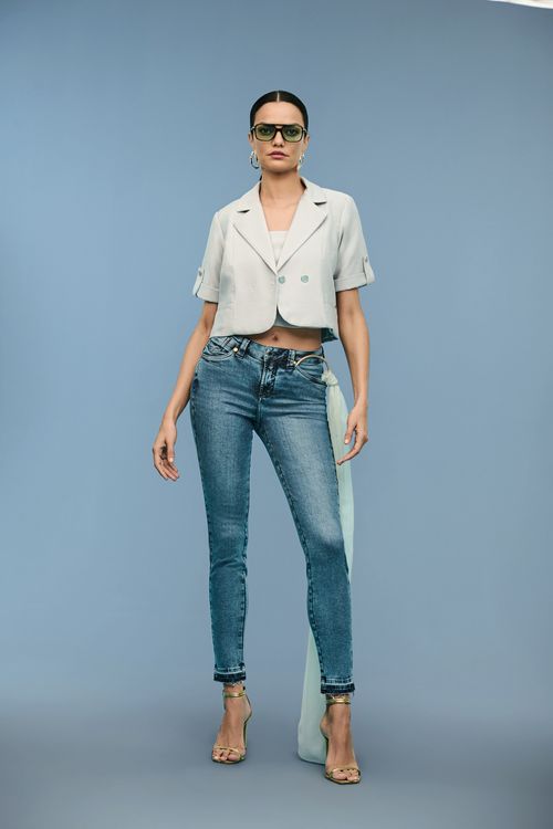 Calça Jeans Skinny Feminina Patogê Cintura Média (G3) CL39369