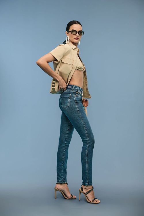 Calça Jeans Skinny Feminina Patogê Cintura Média (G3) CL39151
