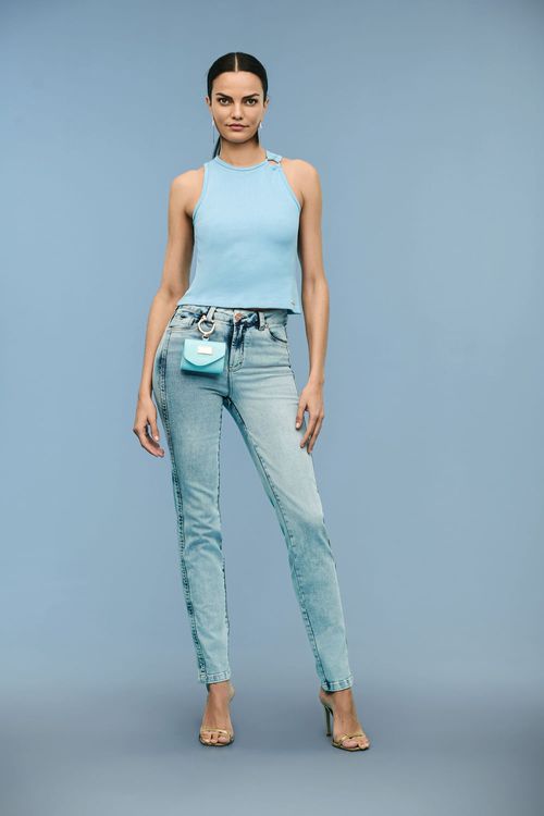 Calça Jeans Skinny Comfort Feminina Patogê Cintura Média (G3) CL39471