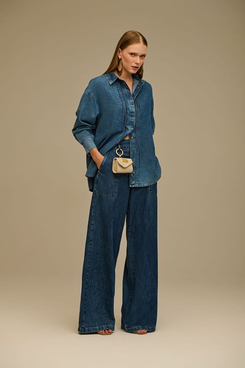 Calça Jeans Pantalona Feminina Patogê CL39146