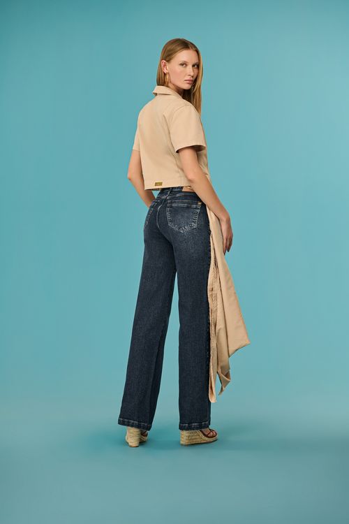 Calça Jeans Wide Leg Feminina Patogê CL39365
