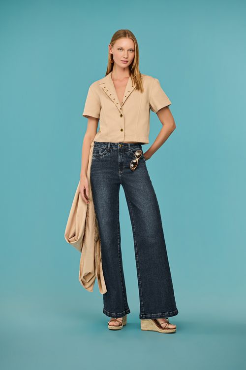 Calça Jeans Wide Leg Feminina Patogê CL39365