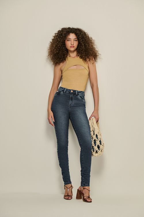 Calça Jeans Skinny Feminina Patogê Cintura Super Alta (G5) CL39505