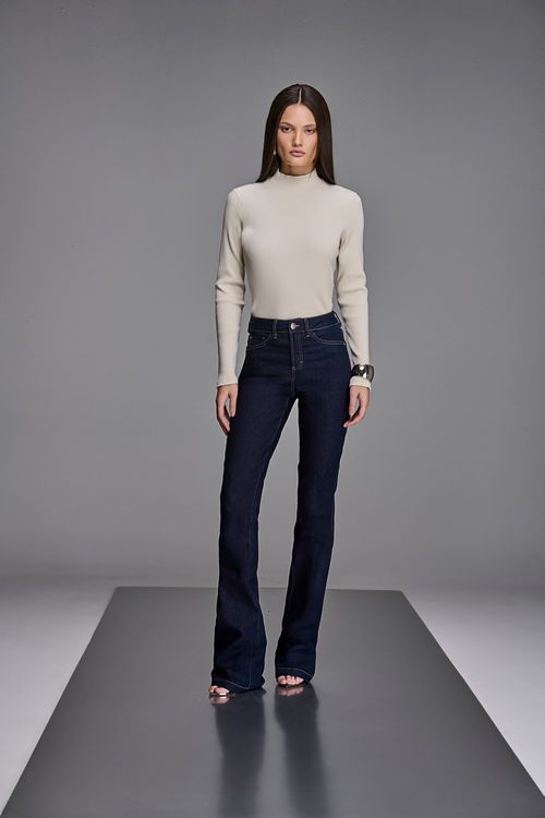 Calça Jeans Boot Cut Feminina Patogê Cintura Alta (G4) CL90001