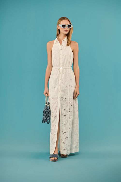 Vestido Longo Algodão com Cinto Patogê VE39123