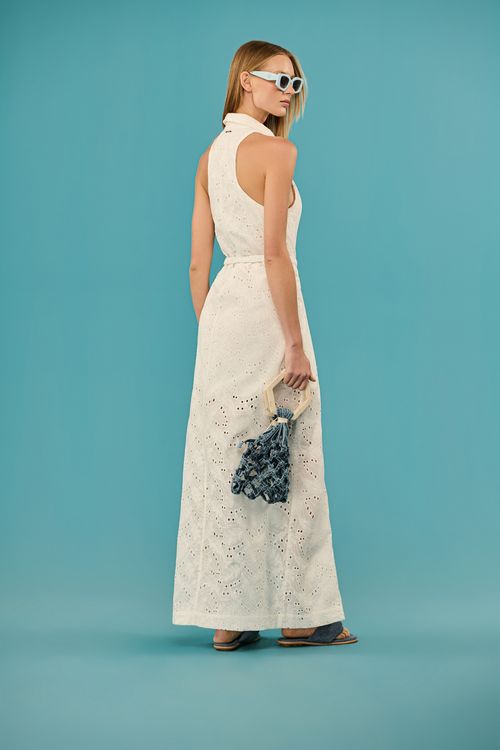 Vestido Longo Algodão com Cinto Patogê VE39123