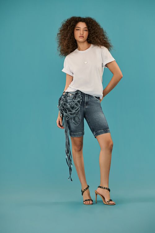 Bermuda jeans ciclista feminina Patogê BE39495